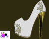 white n gold bride shoes
