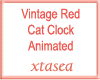 Vintage Red Cat Clock A