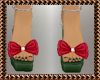 Green Xmas Bow Shoes