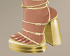 Glossy Gold Chunky Heels