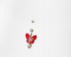 Red Butterfly belly ring