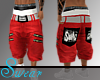 red baggy swag shorts