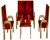gold red couch set