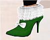 Fuzzy Green Bow Boots