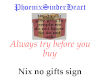 Nix No Gifts Sign