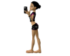 Model with Phone