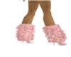 pink white furry boots