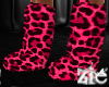 Leopard Fur Boots Pink