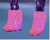 Pink glitter fur boots