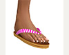 Pink White Flip Flops F