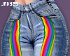 <J> Rainbow Jeans XL