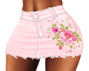 Pink Rose Jean Skirt