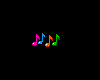 Tiny Neon Music Notes