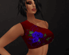 Sling top red blue rose
