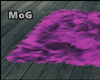 purple furry rug