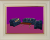 blue&gold sofa set