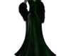 B/Green Silk Dress w/fur