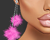 K! Pink Fur Earring