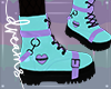 Aqua &Purple Goth Boots