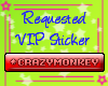 *AJ*VIP Stkr Crazymonkey