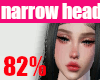 👩82% narrow head