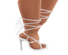 White LaceUp Heels
