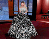 Black white feather gown