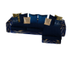 Cobalt and Gold Sofa