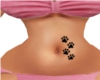 Paw Prints Belly Tattoo