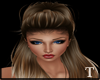 dark blonde pulled back