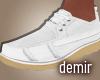 [D] White suede loafers