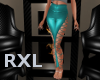 Lace Leather Pant Teal 4