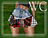 DW PLAID DENIM SKIRT