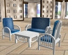 Patio set white n blue