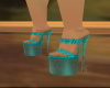 Flower shoes, teal