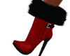 Cute Red/Black Fur Boots