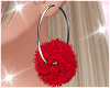 Red Pom Hoops