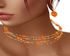 Orange Gold Choker?Earri