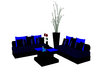 Blue/Blk Couch Set