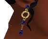 Gold/Blue Sapph Earrings