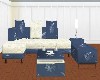 Blue flower couch