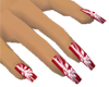 Red/White nails