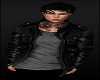 Black Leather Jacket Ripped Knees Pants Casual Male Avatar