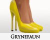 Pra yellow patent heels