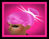 pink hair bun/spikes