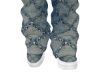 knee high jean shoes