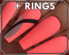 Coral Pink Nails +Rings