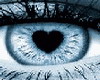 bleu eye with heart