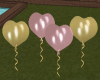 Gold/Pink Heart Balloons