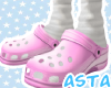 A. Pink crocs